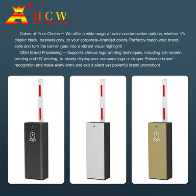 HCW Full Automatic Parking System Straight Boom Barrier , 1-6m Arm RFID Boom Barrier Gate
