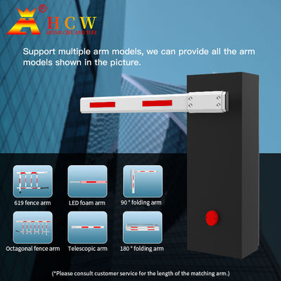 HCW Full Automatic Parking System Straight Boom Barrier , 1-6m Arm RFID Boom Barrier Gate