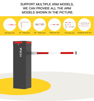 HCW ISO 9001/CE Certified Parking Barrier Gate with 340*340*1095mm Enclosure and Cold Rolled Steel Construction