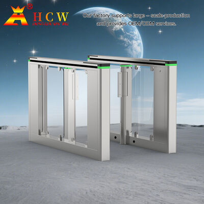 HCW Swing Barrier Turnstile Automatic Gate with 1600*120*980mm Chassis RS485/RS232 Interface and 130W Servo Motor