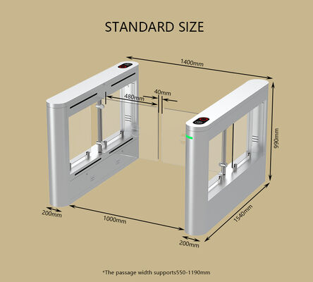 HCW 8 Pairs Infrared Detection Sensors Swing Barrier Turnstile Gate,Fast Speed 30-60 Person/Minute Pedestrian Access Control Turnsti,5 Million Times Life Span Swing Turnstile Gate