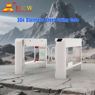 HCW Low Noise Stainless Steel Turnstiles Swing Gate IP68 Dengan Shock Absorber