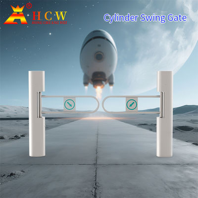 HCW 1S Turnstile Swing Gate Supermarket Entrance Turnstile dengan Face Fingerprint Recognition