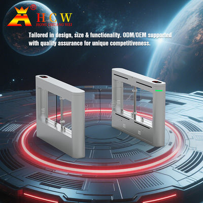 HCW 35-40 Orang/Min Swing Gate Face Recognition Turnstile 100-240V Dengan Card Reader