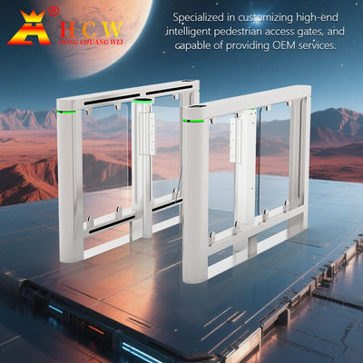 Hcw Otomatis Turnstile Gate Led Indikator Anti Smashing Ss304 Keamanan Induksi Saluran 40w
