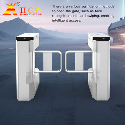 Swiping Card Speed Gate Turnstile Two Way Face Recognition Small Swing Turnstile Gate