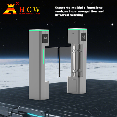 HCW Swing Turnstile Gate dengan Biometric Speed Barrier Double Channel untuk akses pejalan kaki