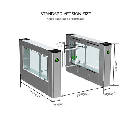 AC220V Power Supply Swing Barrier Turnstile with IP46 Protection and 30-40 People/Minute Capacity