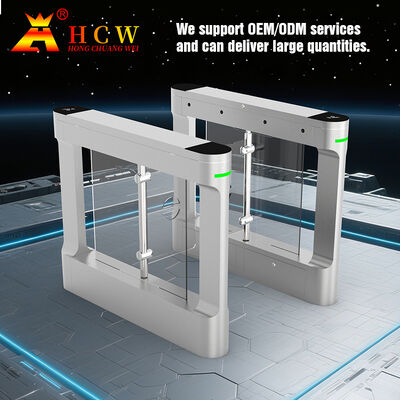 HCW Waterproof IP42 Swing Barrier Turnstile dengan 10mm Plexiglass dan 30-40 Orang/Minut Throughput untuk Pengendalian Akses yang Aman