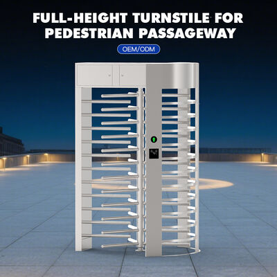 HCW 304 Stainless Steel Full Height Turnstile with 2400*1500*2300mm Dimensions and 40 People/Minute Passage Speed