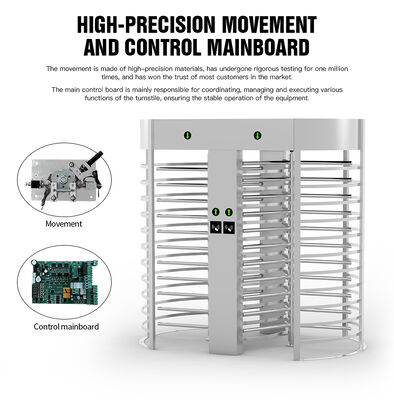 HCW Full Height Turnstile with 120° Full Height Movement ISO 9001/CE Certified and 5 Million-Cycle Lifespan
