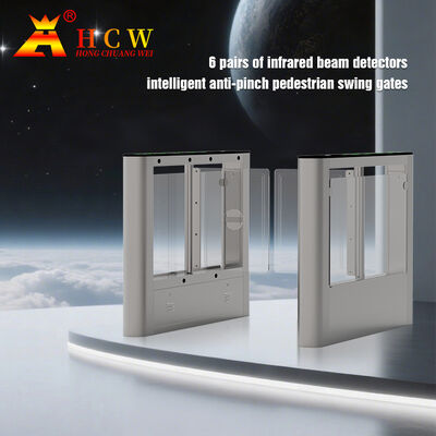 AC220V Power Supply Swing Barrier Turnstile dengan 1400*140*990 mm Ukuran dan 55 KG Berat untuk masuk yang aman