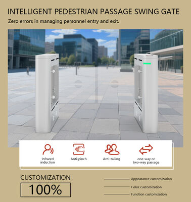 HCW 8 Pasangan Sensor Deteksi Infrared Swing Barrier Turnstile Gate,Kecepatan Cepat 30-60 Orang / Menit Kontrol Akses Pejalan kaki Turnsti,5 Juta Kali Life Span Swing Turnstile Gate