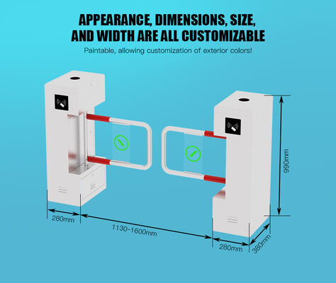 HCW Vertical Turnstile Gate features facial recognition, compact waist-high design, and handles 30-45 people/minute for efficient access control